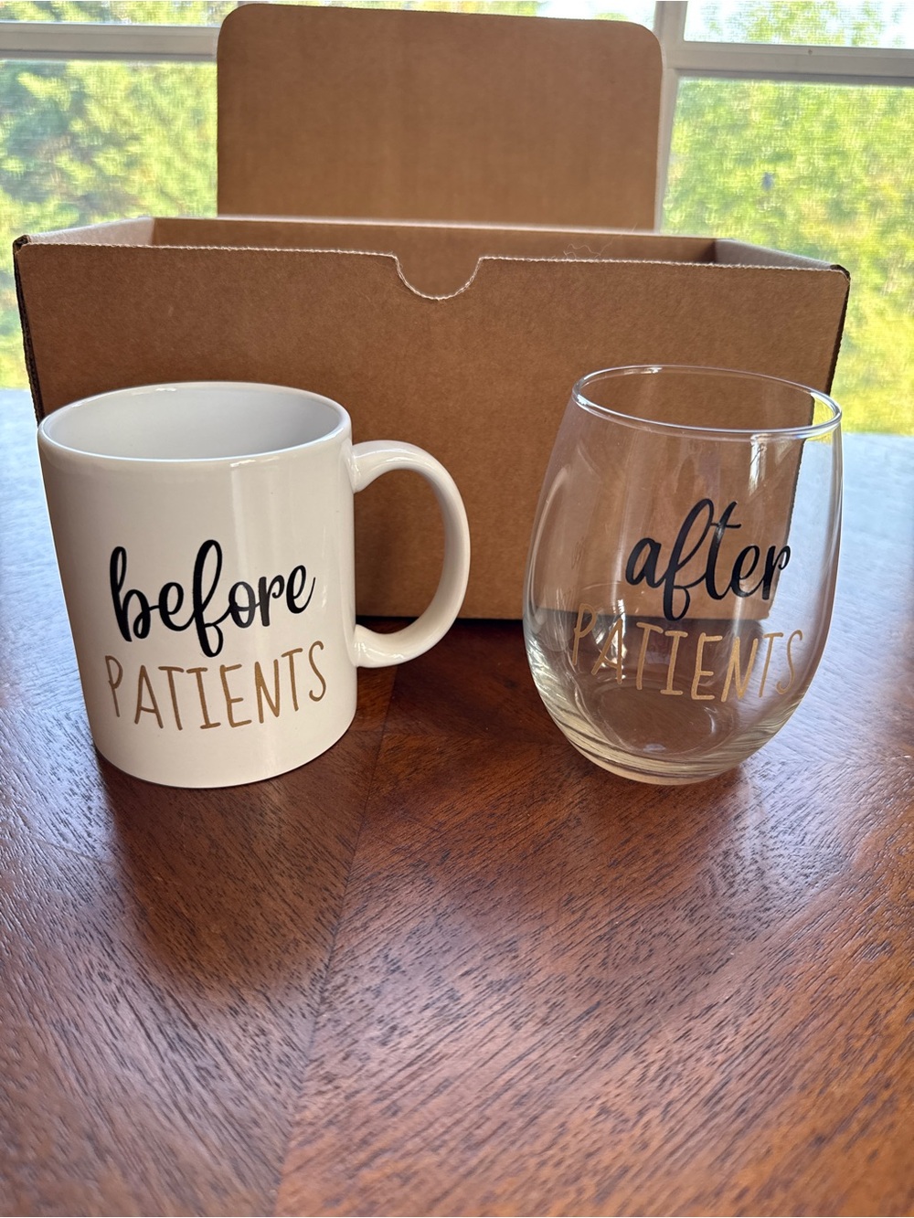 Before & After Patients Mug and Wine Glass Set